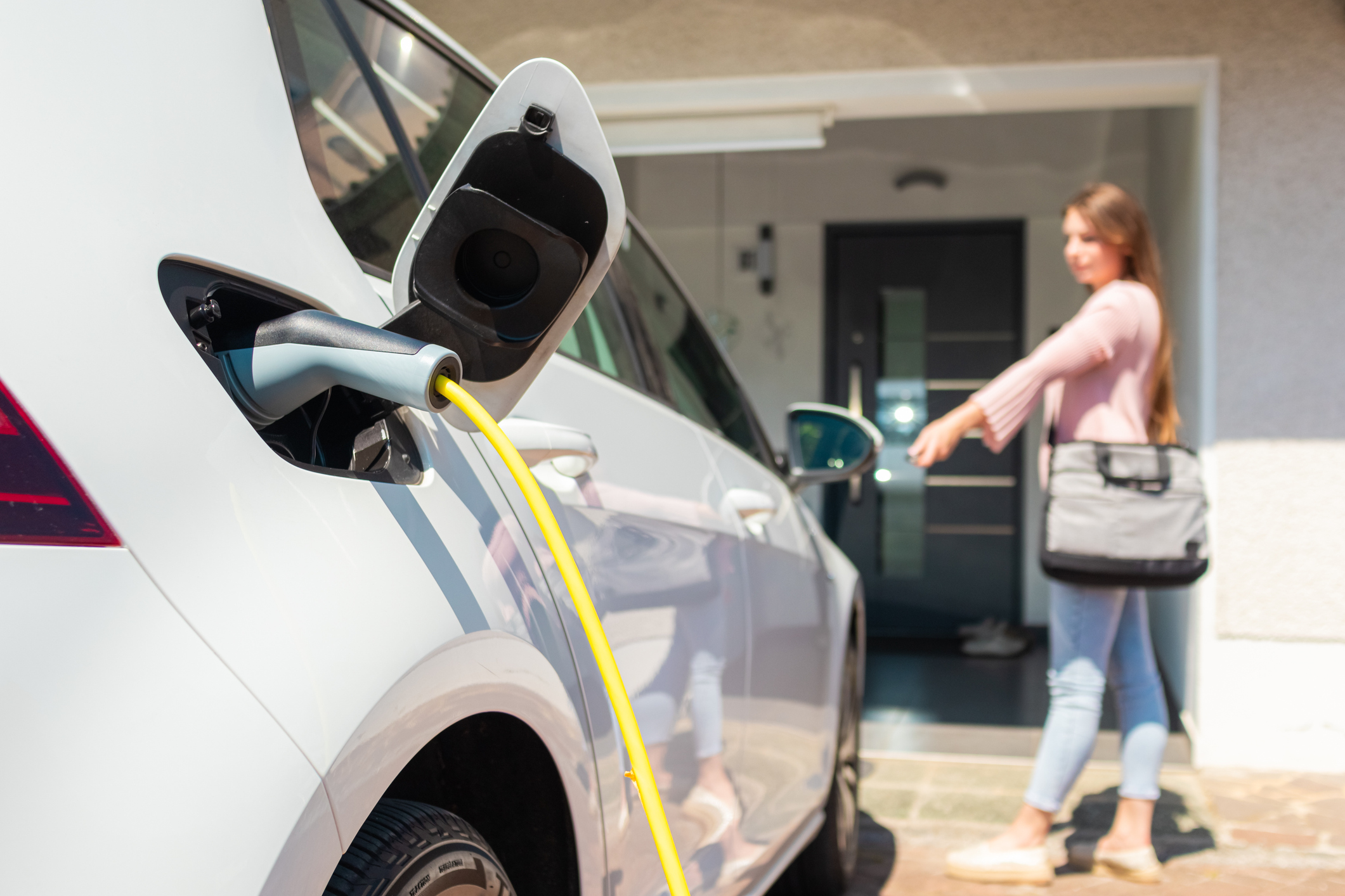 EV charger installation in Lacombe Alberta by Hodgson Electrical